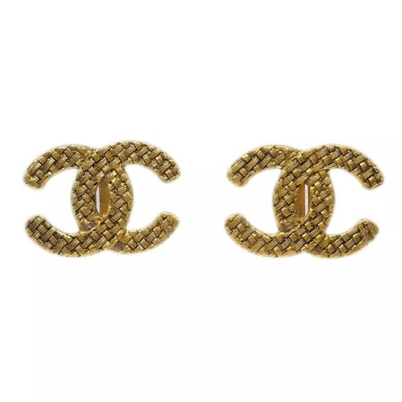 Chanel Gold CC Earrings Clip-On - Picture 1 of 9